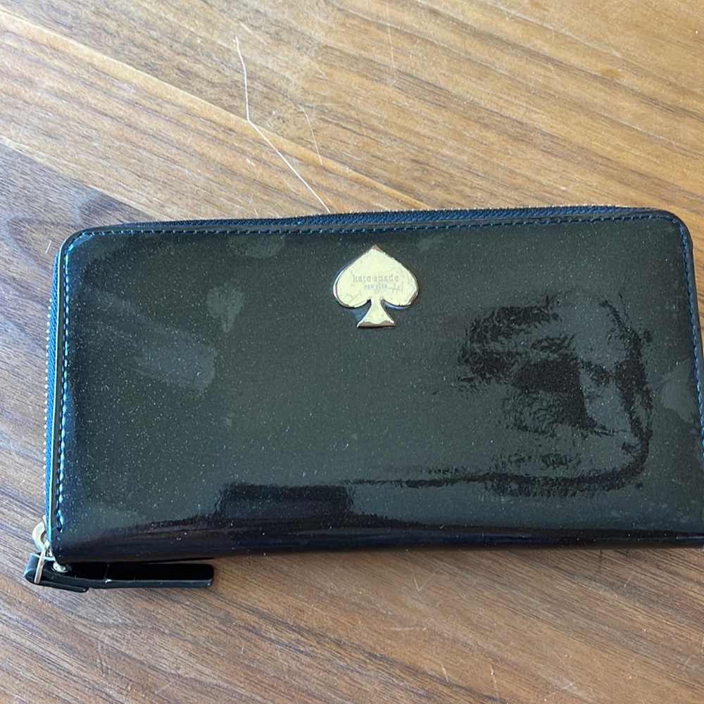 Kate spade sparkly black wallet